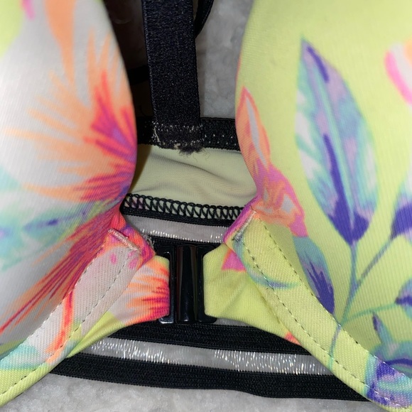 Pink Strappy Back Push Up Bra and BoyShort Set - Picture 2 of 5